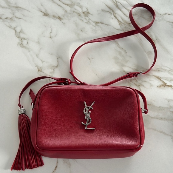 **SOLD** YSL LOU CAMERA BAG RED GRAINED LEATHER l LIKE NEW! - Picture 1 of 5